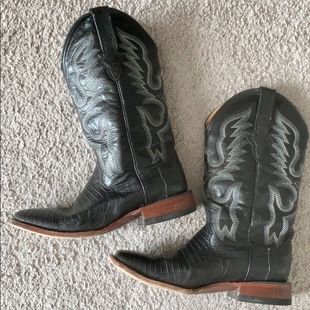 Ferrini Lizard Square Toe Cowboy Boots